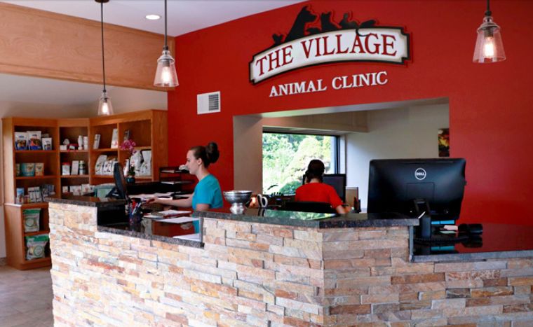 The Village Animal Clinic reception desk